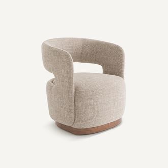 AM.PM Draaifauteuil met walnoten onderstel, m&ecirc;leestof, Jesper