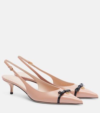 Valentino Garavani Bepointy 45 leather slingback pumps