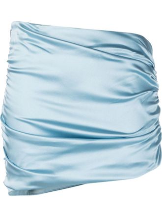 Alessandra Rich asymmetric satin mini skirt - Blue
