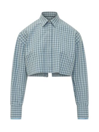Msgm Blue Regular Checks Shirt