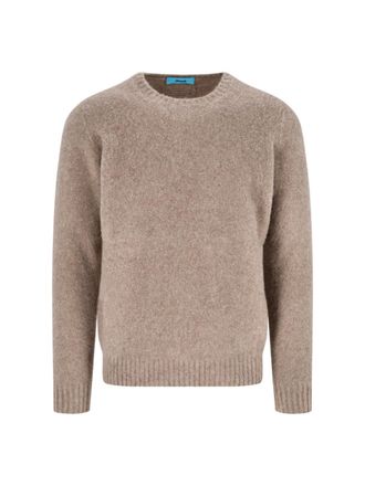 Drumohr Classic Crew Neck Wool Sweater with Ribbed Finishes