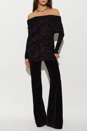 Etro Short Off-shoulder Dress, Womens, Black