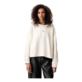 Maison Margiela Logo Hoodie - Dames - Sweatshirts & Hoodies - Beige - Maat: M Katoen