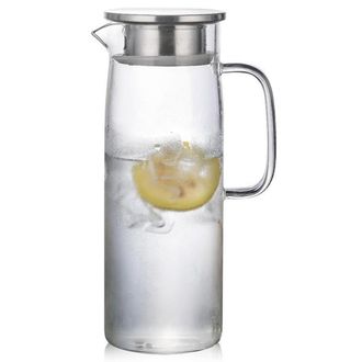 OEM 1 Jarra De Agua, Vidrio De Borosilicato, Boquilla Antigoteo, Acero Inoxidable 304, Uso Diario