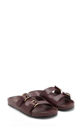 Mango Two-Strap Sandal in Burgundy at Nordstrom, Size 7.5Us