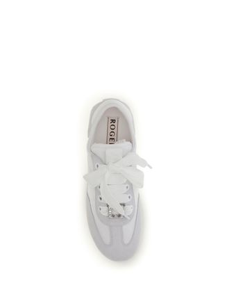 Roger Vivier Womens Sneakers Viv Low White Suede Trainers
