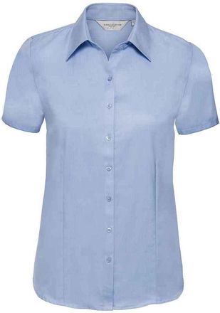 Russell Athletic Russell Collection Shirt met korte mouwen in visgraatmotief voor dames/dames (Lichtblauw)