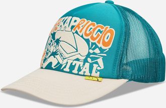 KAPITAL Life Kapriccio Track Cap Turquoise / Ecru