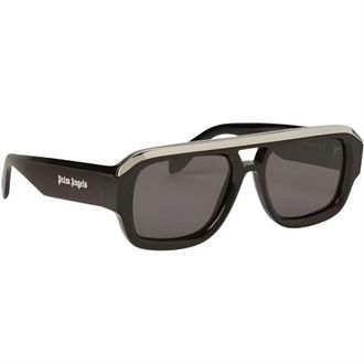Palm Angels Mens Accessories Stockton Rectangle Sunglasses in Black Dark Grey - One Size
