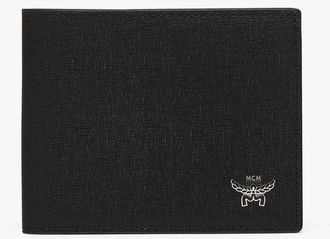 MCM Himmel Bifold Wallet With Card Case in Grained Leather