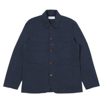 Universal Works Klassieke Navy Twill Werkjas - Heren - Zomerjassen - Blauw - S - Katoen - Jassen