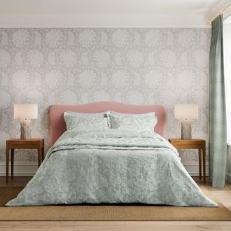 Sanderson Pyramus Cotton Duvet Cover Set in Aqua | Size: King