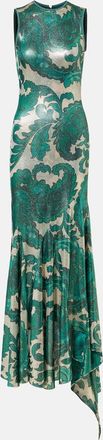 Etro Abito lungo con stampa paisley e lamé