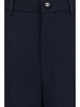 Gucci Diamond-Jacquard Trousers - Blue