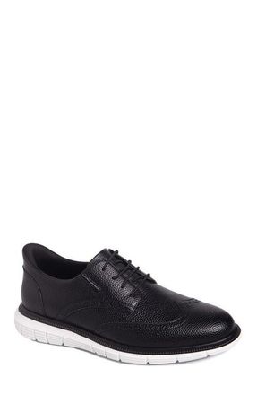 Marc Joseph New York Hill Street Hands Free Technology Leather Wingtip Casual Oxford in Black Grainy Leather at Nordstrom, Size 11.5