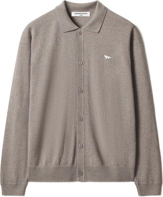 Maison Kitsun&eacute; Profile Fox Comfort Polo Cardigan