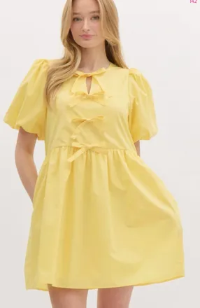 Entro Ribbon & Grace Dress In Yellow