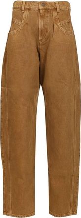 Isabel Marant Lisha Pants - Dames - Loose Fit Jeans - Bruin - S - Katoen - Jeans