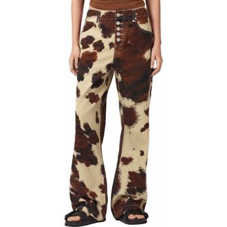 AllSaints Tay Carpenter Jeans in Cow Print at Nordstrom, Size 29