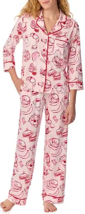 Kate Spade New York print crop pajamas in Pink/print at Nordstrom, Size X-Large