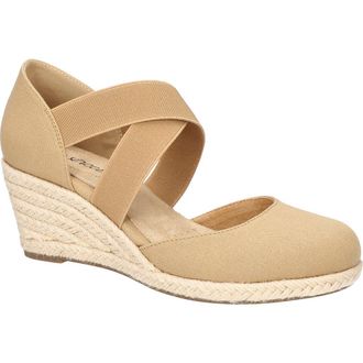 Easy Street Pari Espadrille Platform Wedge in Natural Canvas at Nordstrom, Size 10