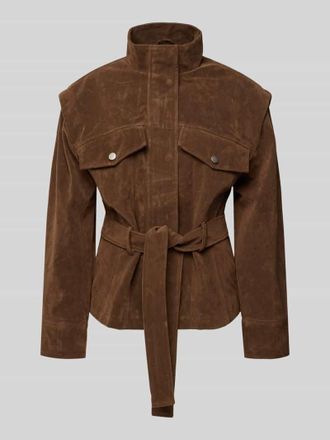 Topshop Jacke in Leder-Optik Modell HARPER in Mittelbraun, Gr&ouml;&szlig;e XS