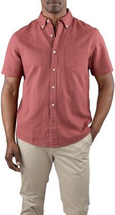 Tailor Vintage Puretec Linen Cotton Button-Up Shirt in Canyon Red at Nordstrom Rack, Size Xx-Large