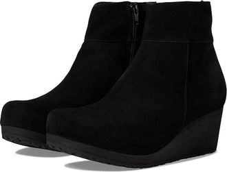 Birkenstock Papillio Bootie Womens US 5-5.5 Black Leather Wedge Heel ZPO2479