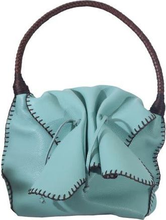 Carlos Falchi Shoulder Butterfly Top Grain Leather Bag in Caribbean Teal at Nordstrom