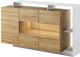 Mirjan24 Mirjan24 - Aparador Fivfivi 102, 94x155cm, N&uacute;mero De Puertas: 044cm, Vidrio, Aglomerado Laminado, Led: No, Si