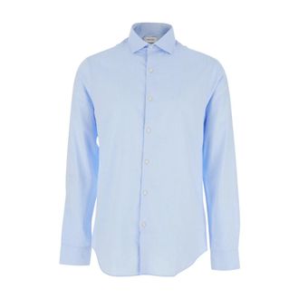 Calvin Klein Heren, Overhemden, Blauw, Maat: 5XL Katoen