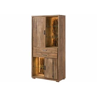 Massivmoebel24 BARK 103 Credenza in legno di acacia laccato / natur 88x40x180