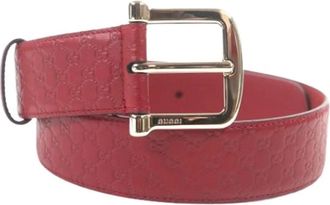 Gucci Pre-owned Vintage Leren Riem - Heren - Vintage Accessoires - Rood - ONE Size - Leer - Vintage