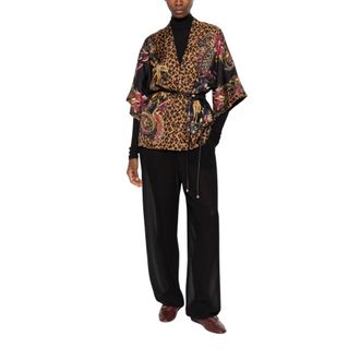 Etro Silk Kimono - female - Etro - Kimonos - Brown - M - Blouses & Shirts