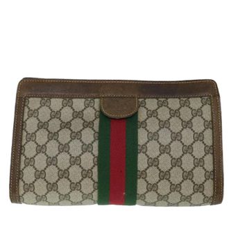Gucci Pre-owned Clutches, female, Multicolor, Size: ONE SIZE Pre-owned Vintage Canvas Clutch