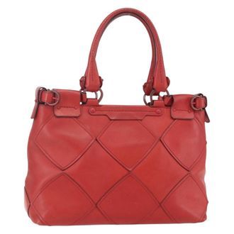 Ferragamo Gancini Handbag Leather Red Leather Handbag (Pre-Owned)