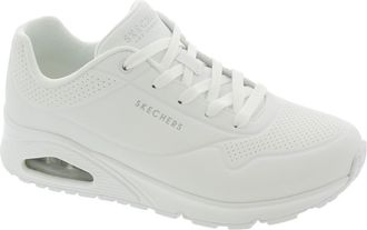 Skechers Womens Uno Stand on Air Sneaker, White 73690, 7.5 UK Wide