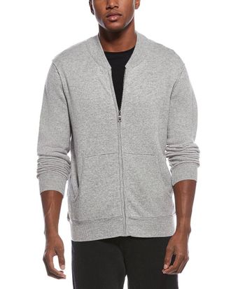 Kier + J College Wool & Cashmere-Blend Zip-Up Cardigan