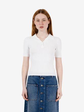 SOLOTRE Polo manica corta a coste bianca