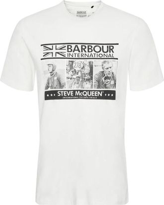 Barbour Charge T-Shirt - Heren - T-shirts - Wit - XL - Katoen - Tops