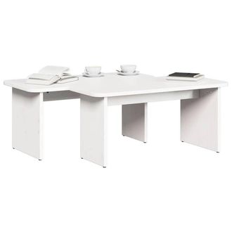 Berkfield Home Decorative Coffee Table 2 pcs White Solid pine wood