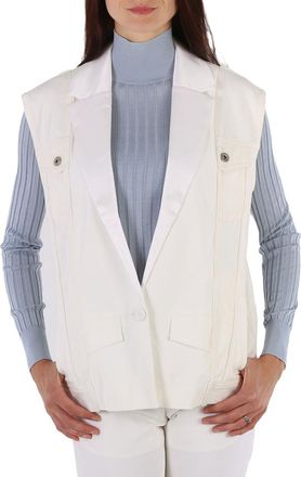 Filles A Papa Ladies White Bonie Denim Jacket, Brand Size 0