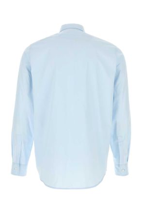 Jil Sander Mens Light-Blue Poplin Shirt Sky Exterior: Cotton Camicie