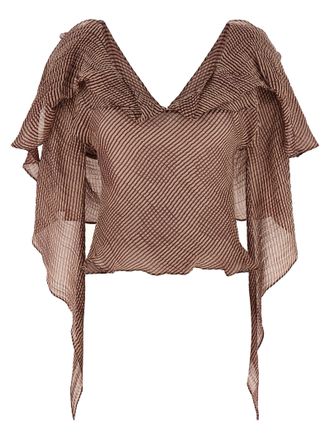 Kiko Kostadinov Bordeaux Linen Womens Blouse