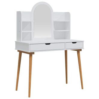 vidaXL Conjunto De Mesa De Tocador Fauske 4 Uds. Blanco Vidaxl