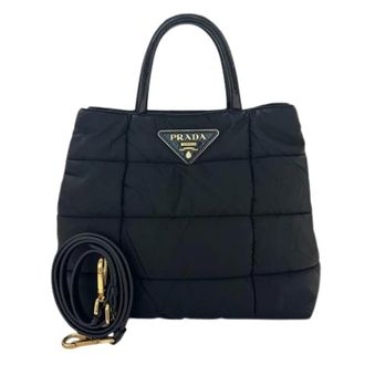 Prada Pre-owned Handbags, female, Black, Size: ONE SIZE Pre-owned Vintage Nylon Shoulder Bag