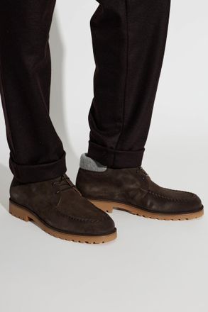 Eleventy Leather Ankle Boots, Mens, Brown