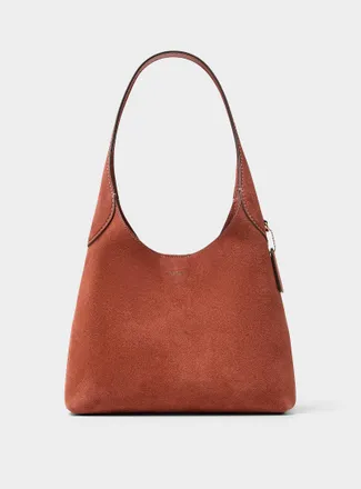 Coach Womens Brooklyn rust brown suede hobo bag