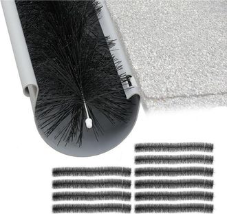 Relaxdays Set da 10 Spazzole per Grondaia, HxD: 100x12 cm, Difesa da Foglie e Volatili, in Plastica e Acciaio Inox, Nero - Relaxdays