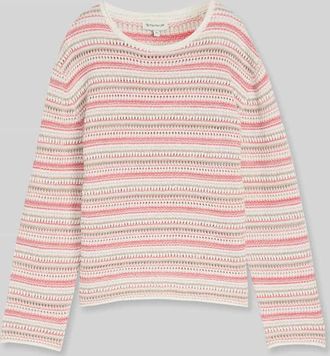 Tom Tailor Regular Fit Pullover aus reiner Baumwolle in Koralle, Gr&ouml;&szlig;e XXXL